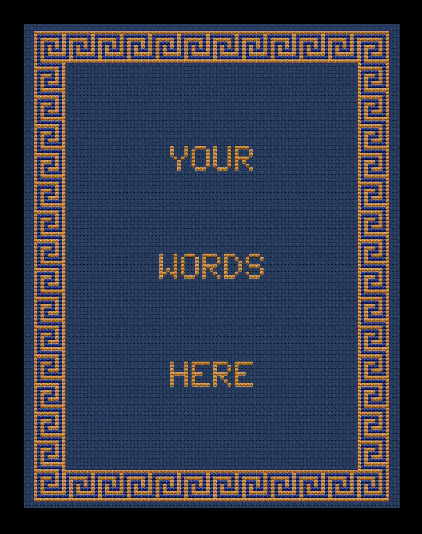 Greek Key Border Cross-stitch, Made-To-Order
