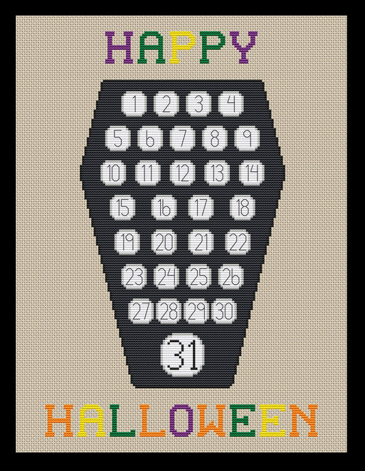 Halloween Coffin Countdown Cross-stitch, Made-To-Order