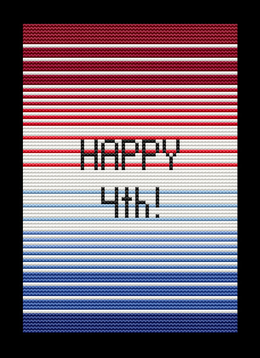 Happy 4th Gradient Cross-stitch, Made-To-Order