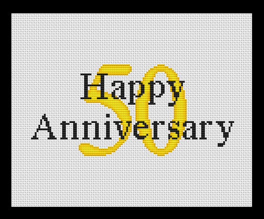 Happy Anniversary Numbers (Customizable) Cross-stitch, Made-To-Order