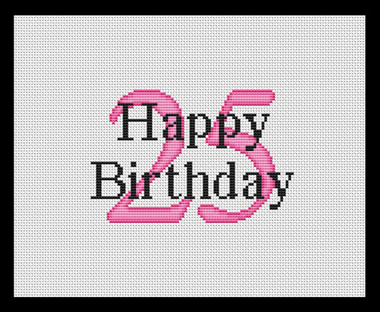 Happy Birthday Numbers (Customizable) Cross-stitch, DIY Kit