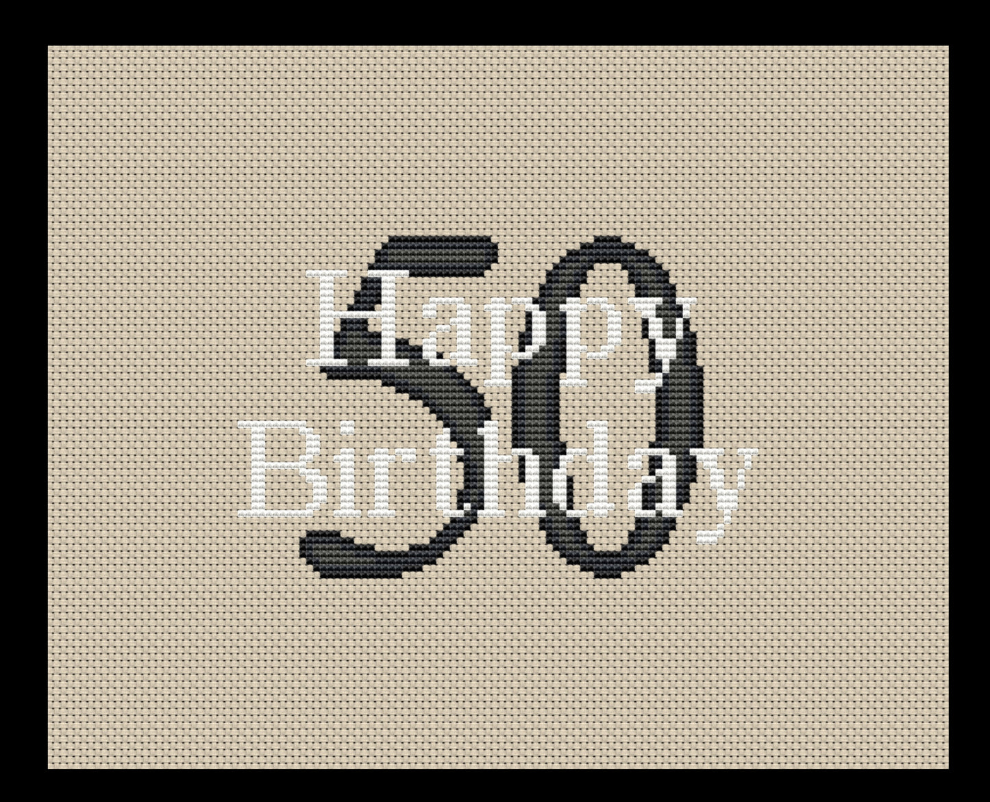 Happy Birthday Numbers (Customizable) Cross-stitch, DIY Kit