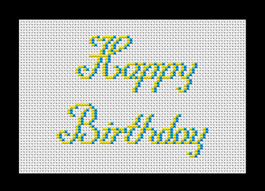 Happy Birthday Script Cross-stitch, Made-to-Order