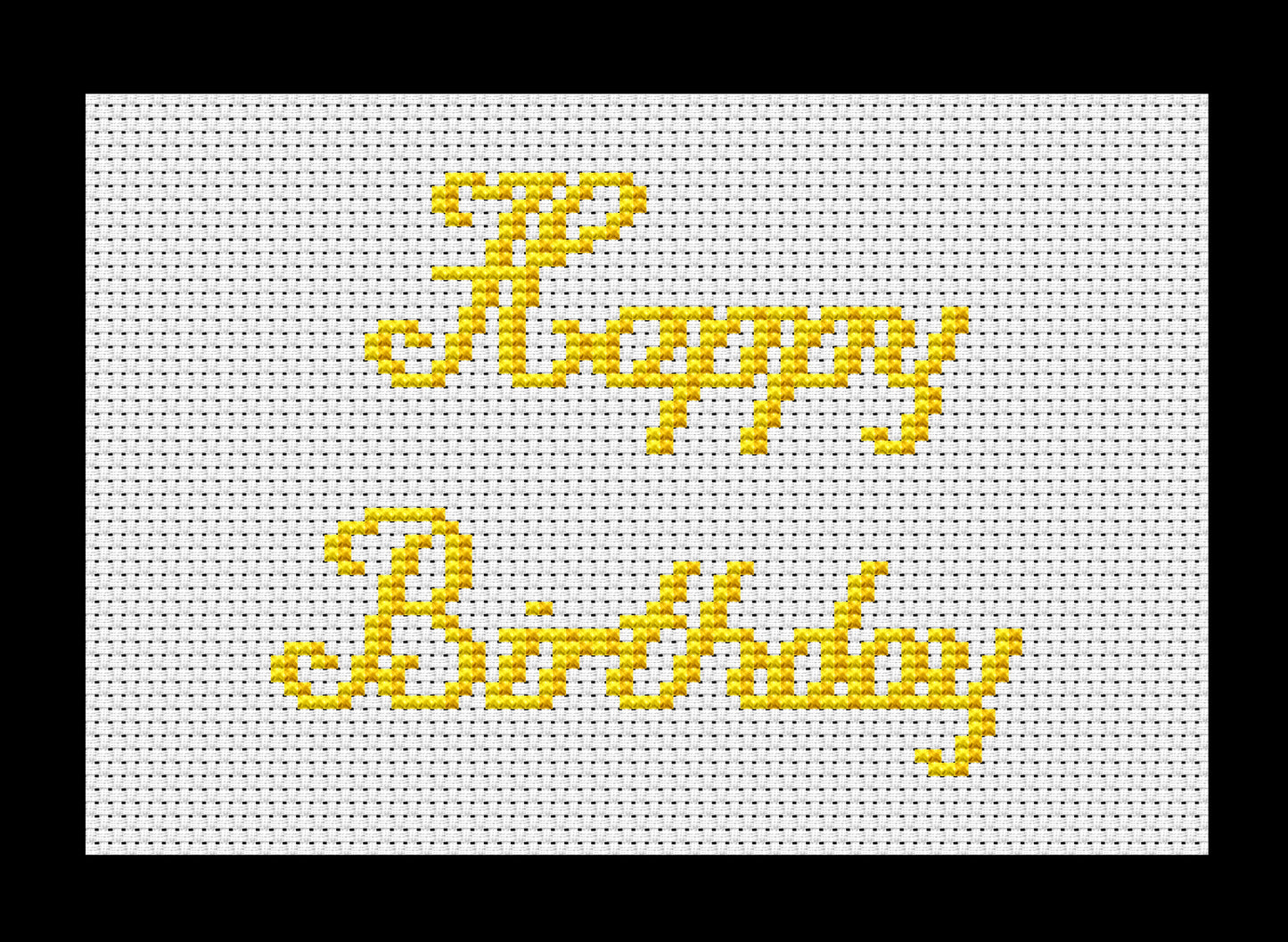 Happy Birthday Script Cross-stitch, Made-to-Order