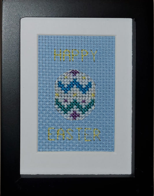 Happy Easter Mini Egg Cross-stitch, Ready To Ship