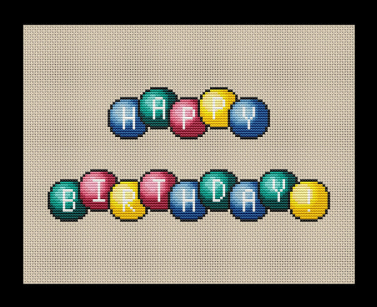 Happy Birthday Bubbles Cross-stitch, DIY Kit