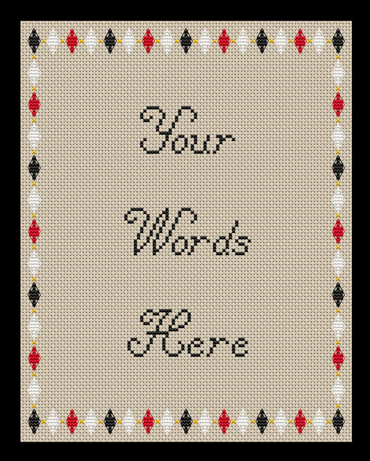 Harlequin (Glow-In-The-Dark) Border Cross-stitch, DIY Kit