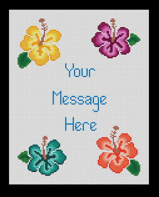 Hawaiian Flowers Cross-stitch, Made-To-Order