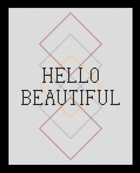 Hello Beautiful Cross-stitch, DIY Kit