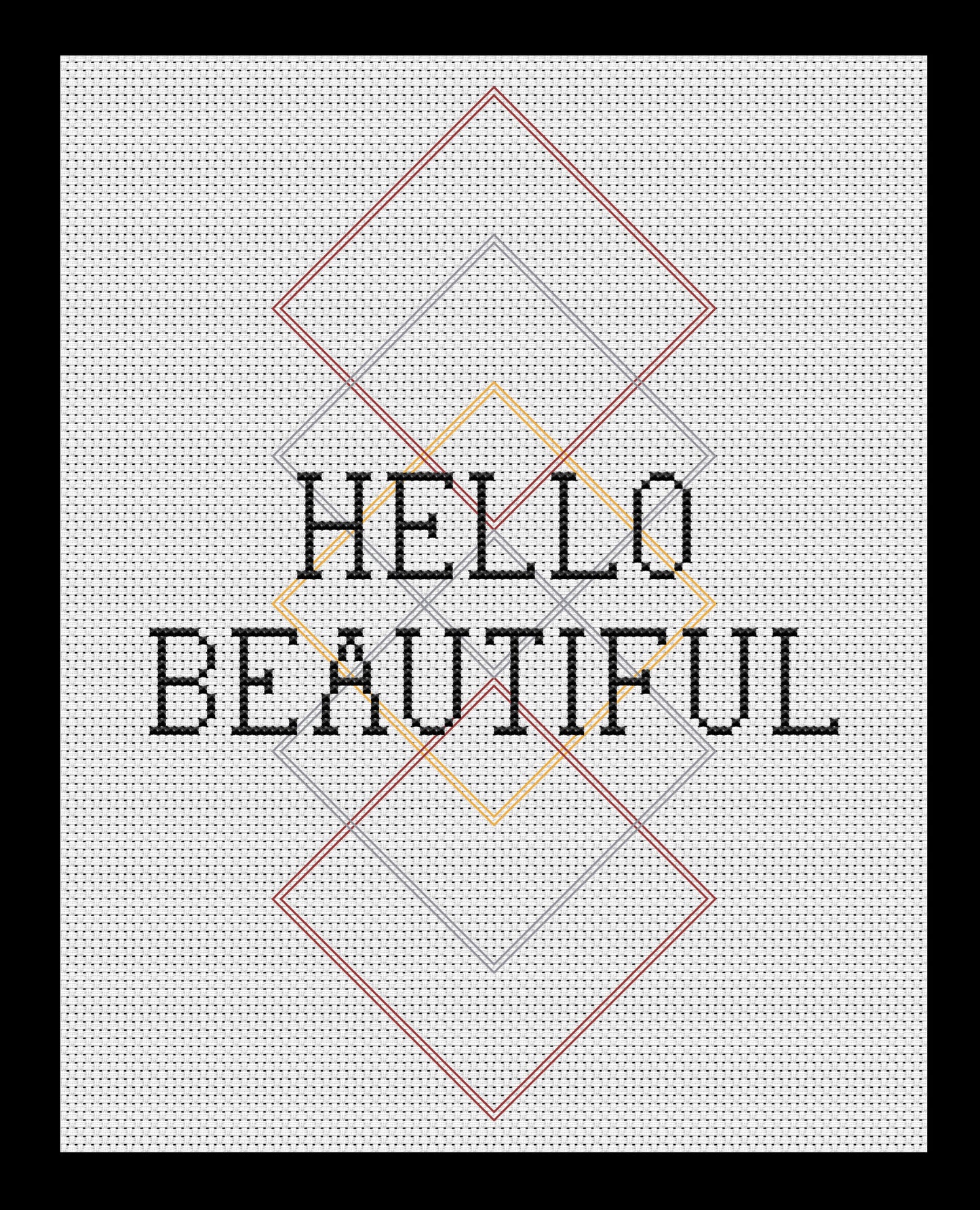 Hello Beautiful Cross-stitch, Made-To-Order