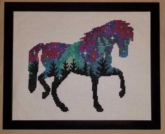 Galaxy Horse Cross-stitch, DIY Kit