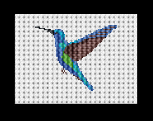 Hummingbird Cross-stitch, DIY Kit