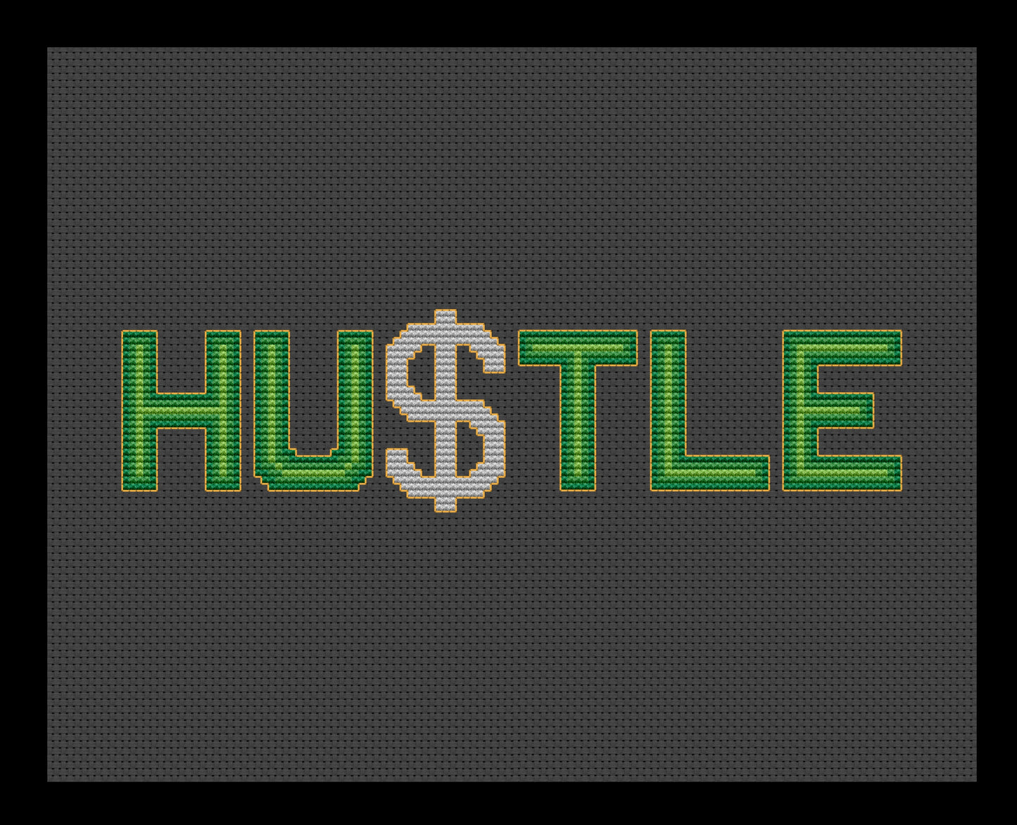 Hustle Cross-stitch, Made-To-Order