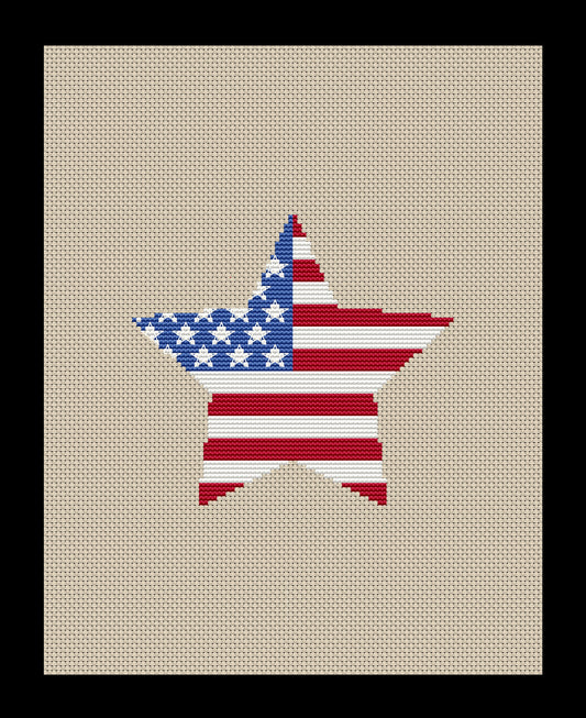 July 4th Star Cross-stitch, Made-To-Order
