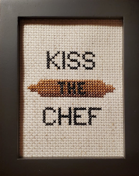 Kiss the Chef Cross-stitch, DIY Kit