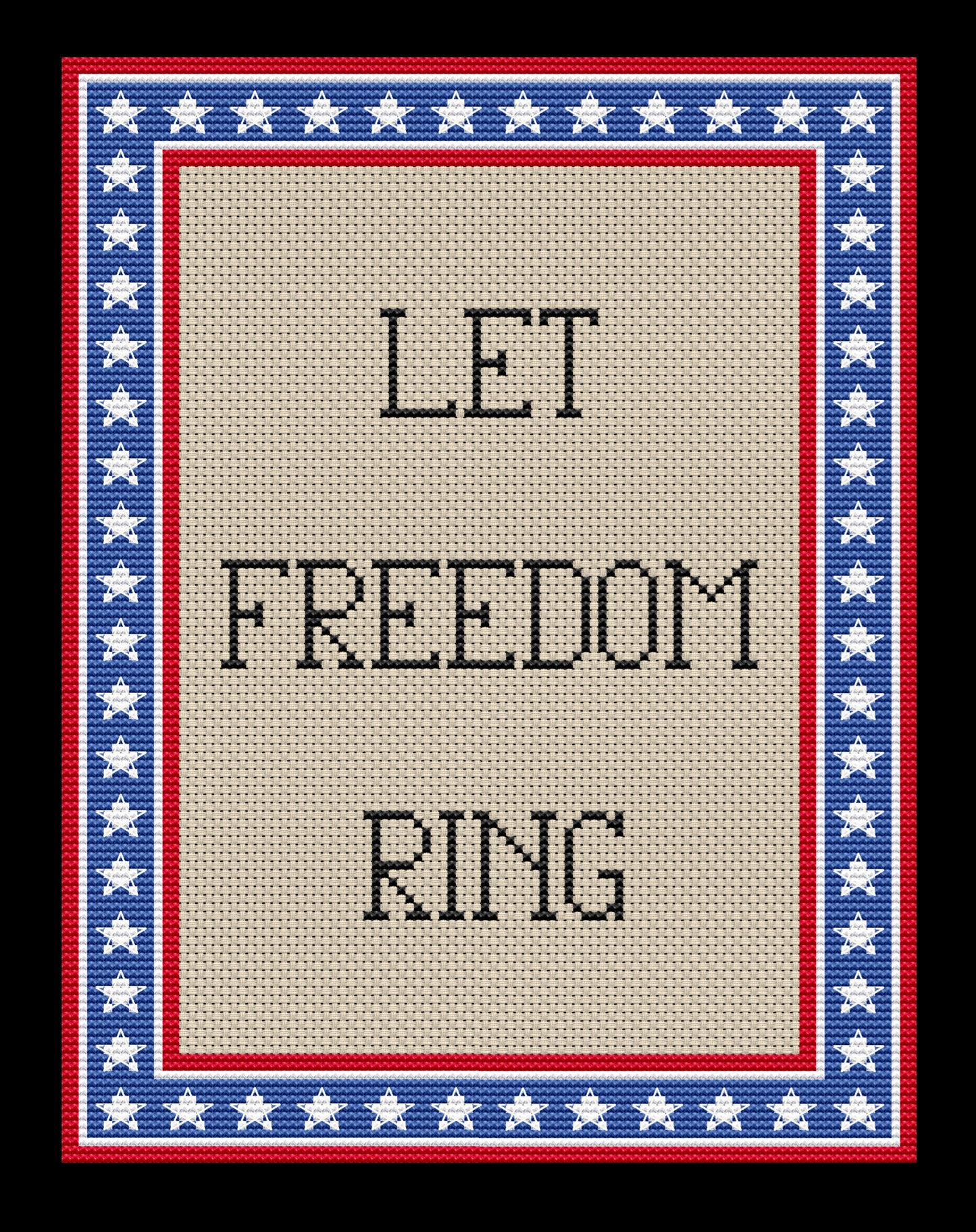 Let Freedom Ring Cross-stitch, Made-To-Order