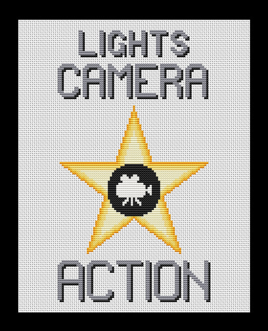 Lights Camera Action Cross-stitch, DIY Kit