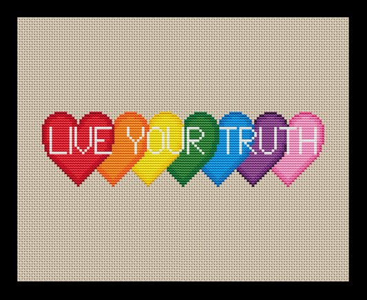 Live Your Truth Cross-stitch, DIY Kit