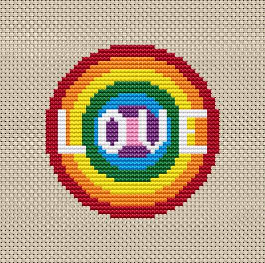 Rainbow Love Circle Cross-stitch, DIY Kit