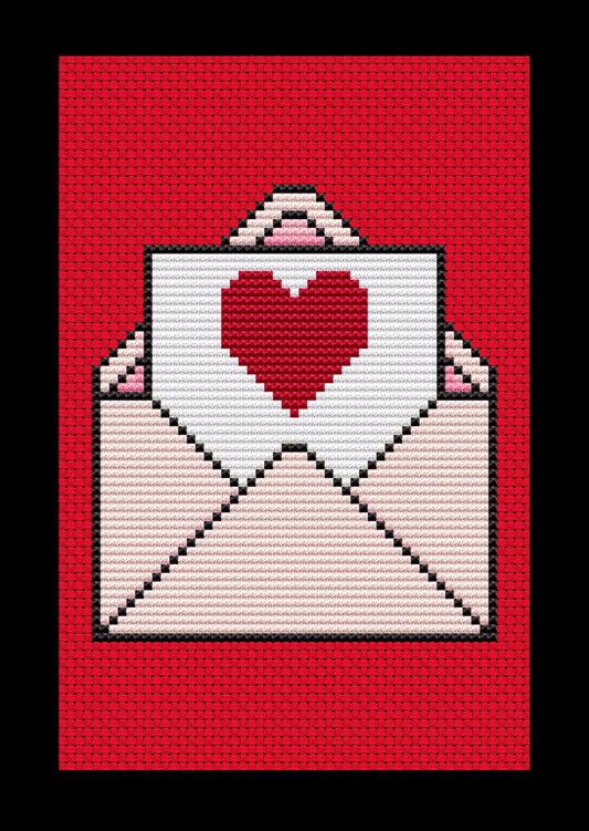 Valentine Love Letter Cross-stitch, DIY Kit