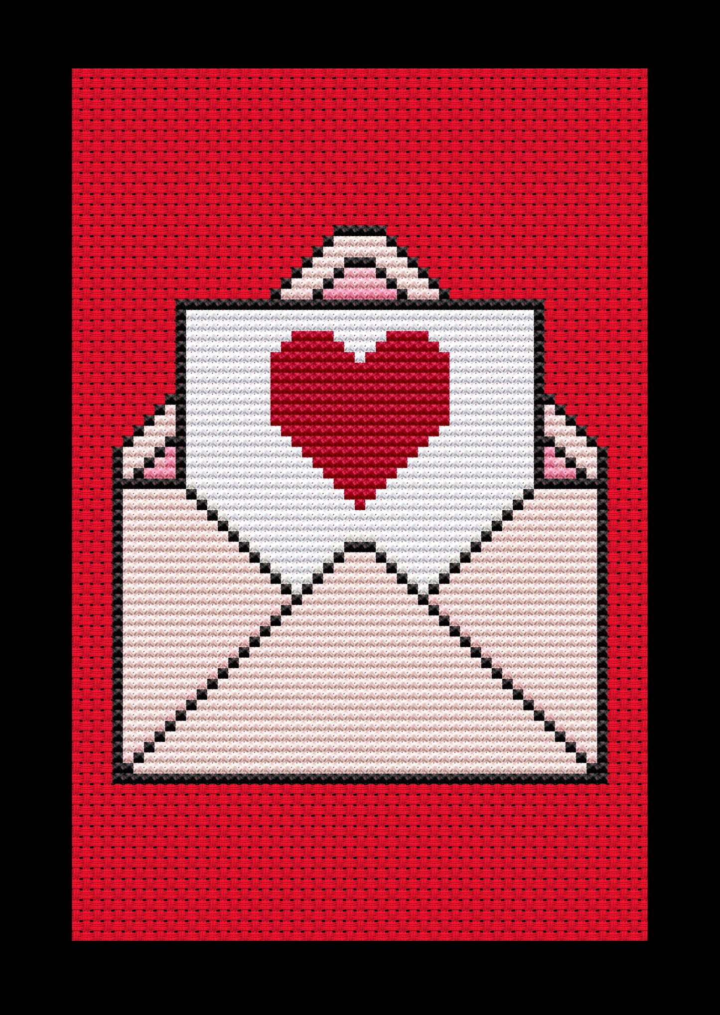 Valentine Love Letter Cross-stitch, Made-to-Order