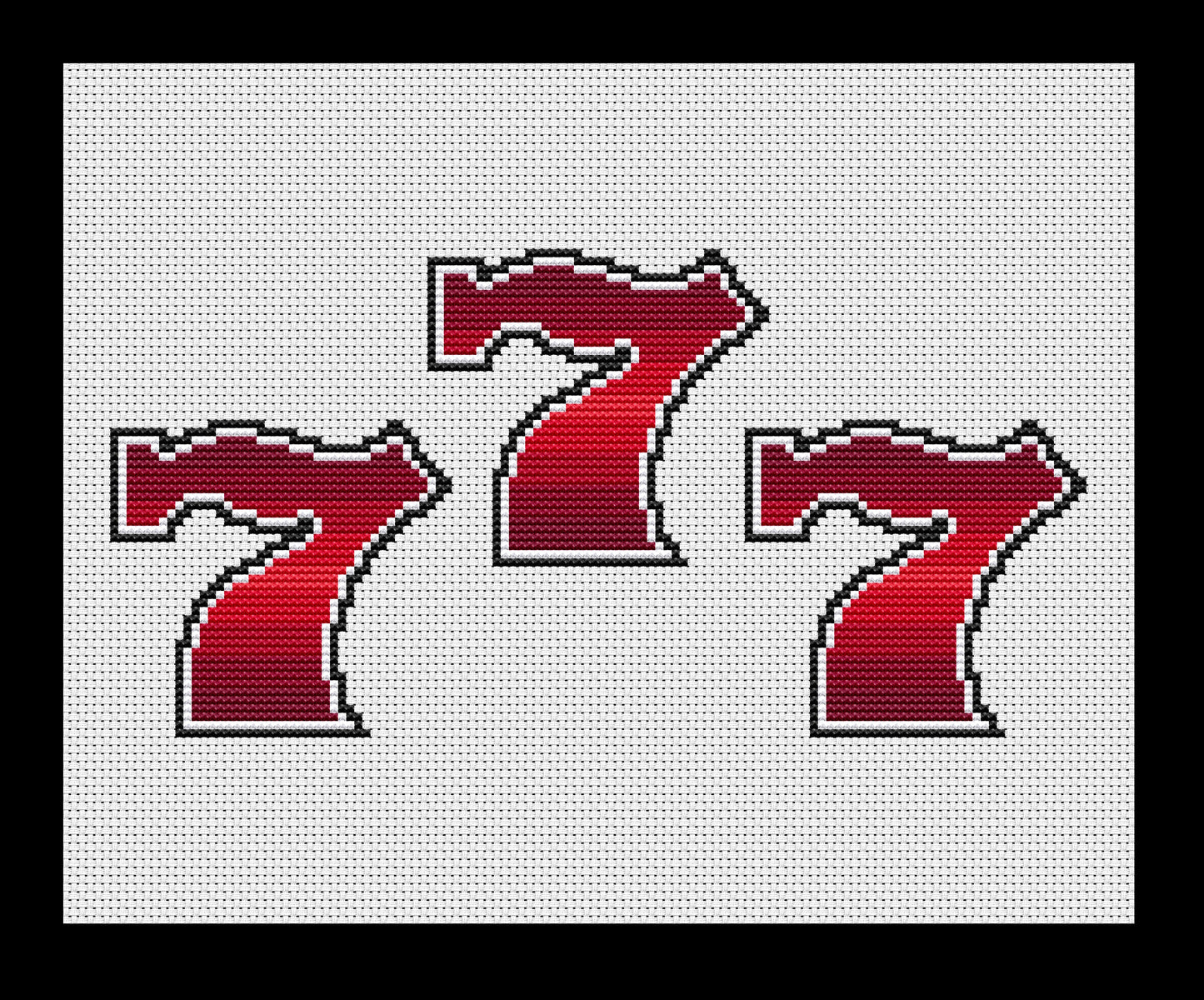 Lucky Number 7 Cross-stitch, Made-to-Order
