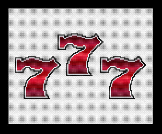 Lucky Number 7 Cross-stitch, Made-to-Order