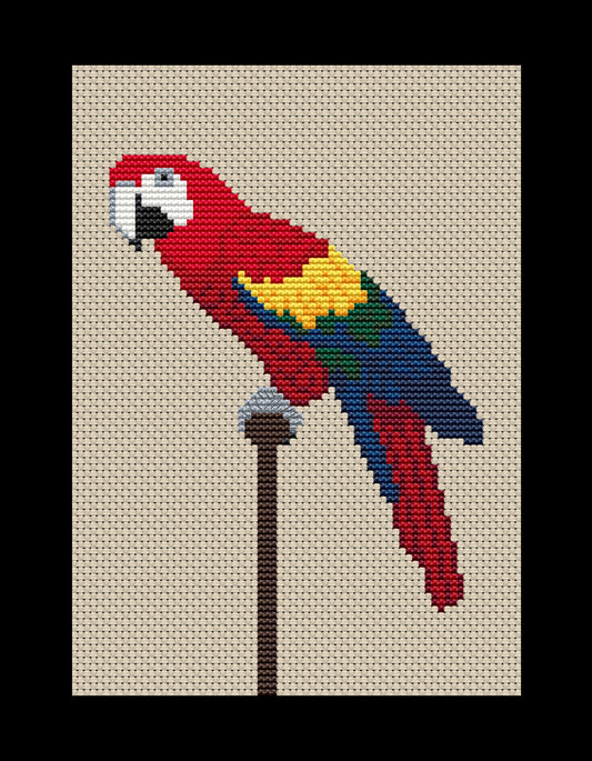 Macaw Cross-stitch, Made-to-Order