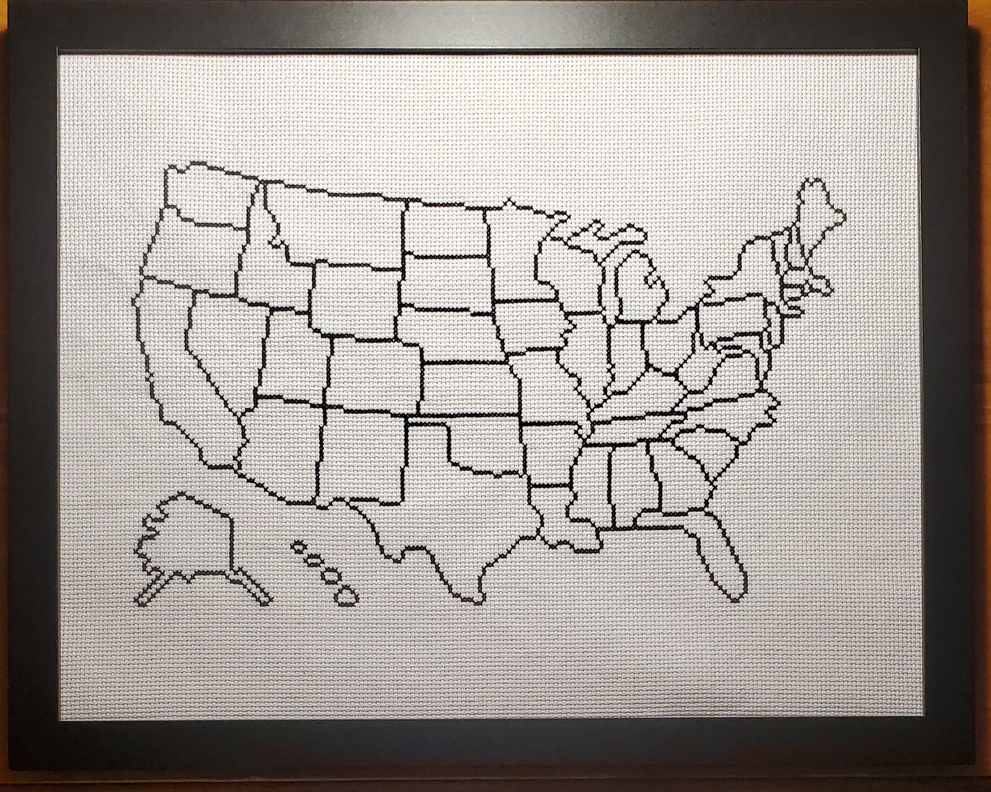 USA Map (Borders Only) Cross-stitch, DIY Kit