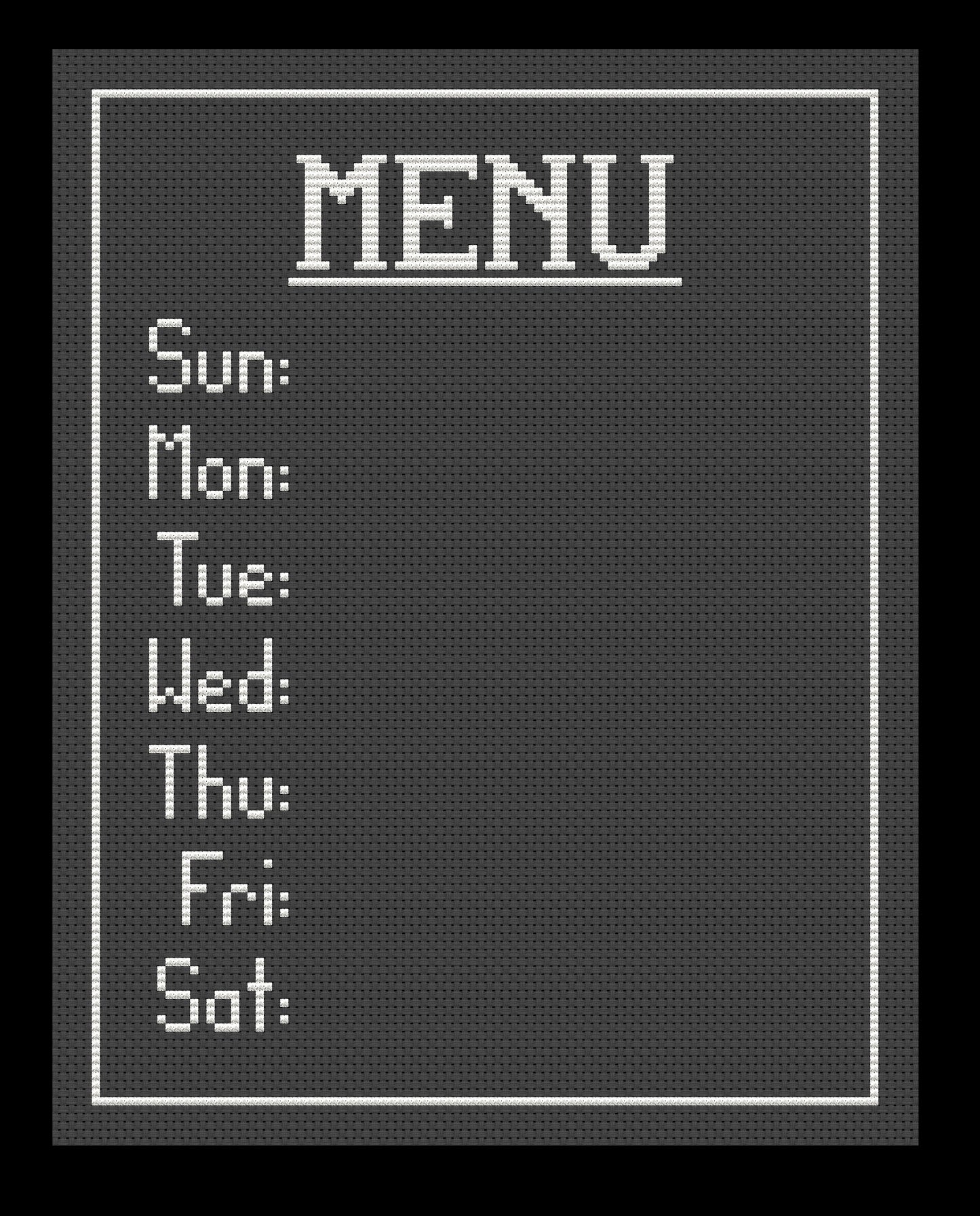 Menu Cross-stitch, Made-to-Order