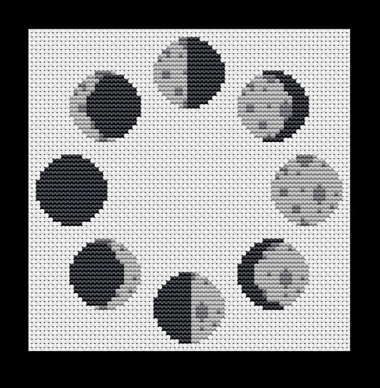 Moon Phases Cross-stitch, Made-to-Order
