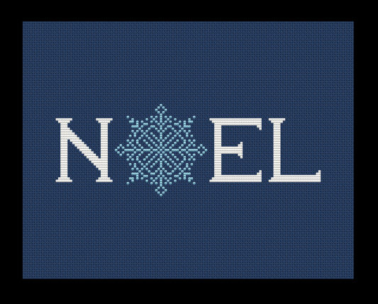 Noel with Snowflake Cross-stitch, Made-to-Order