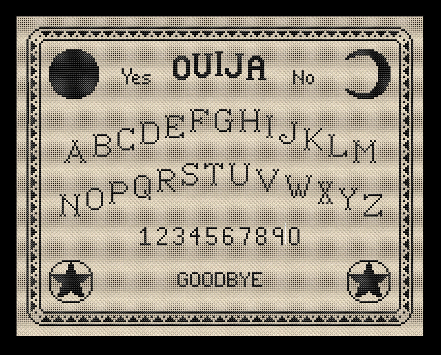 Ouija Game Board Cross-stitch, Made-to-Order