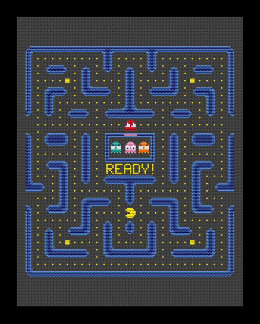 Pacman Game Board Cross-stitch, DIY Kit