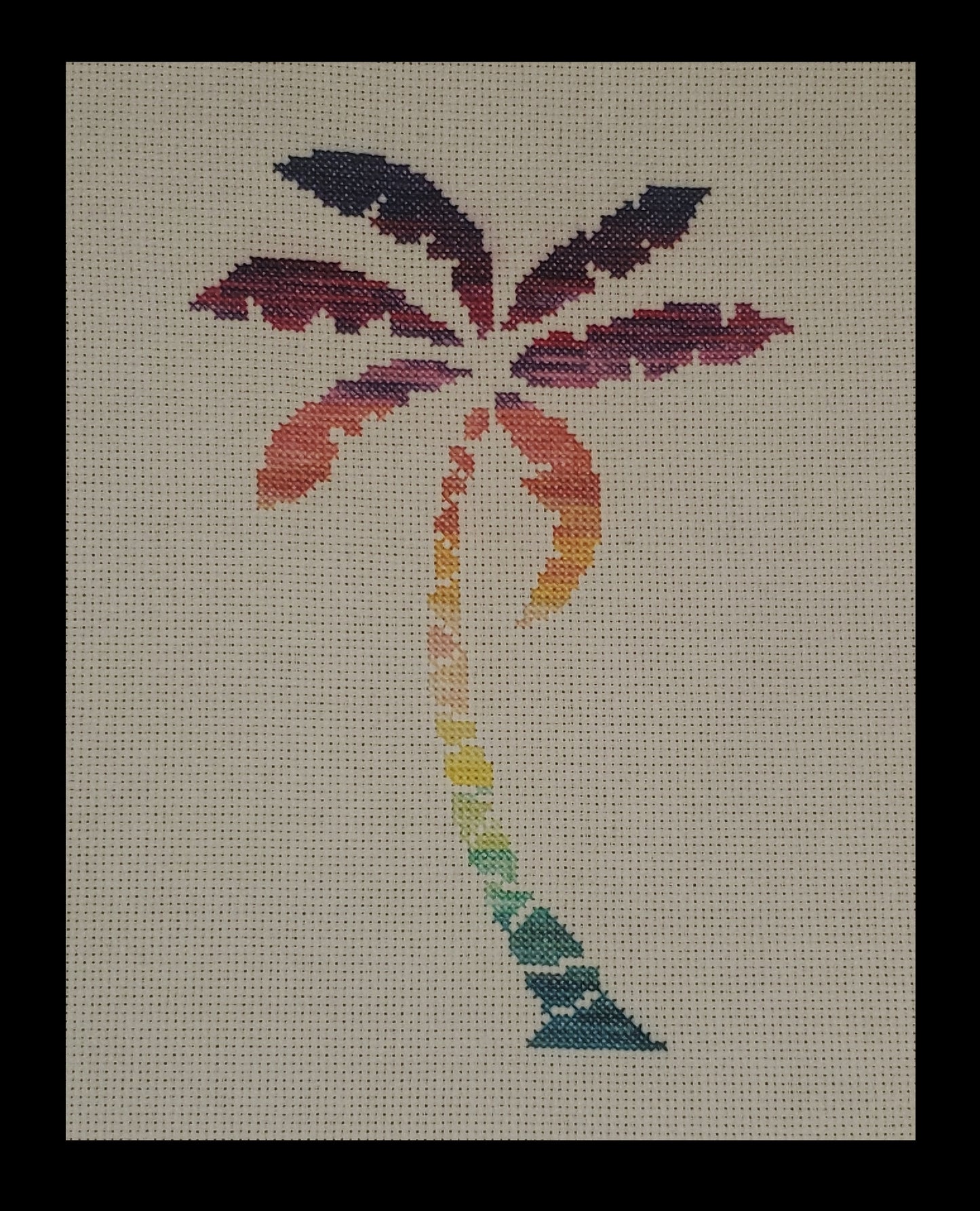 Palm Tree Sunset Variation Cross-stitch, Made-to-Order