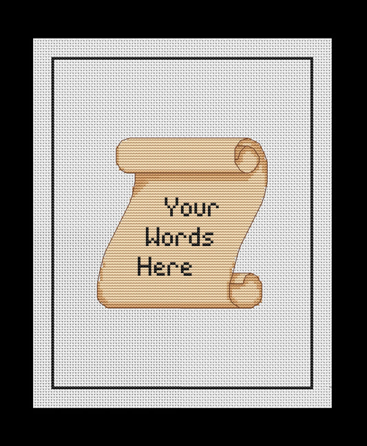 Parchment Scroll Cross-stitch, Made-to-Order