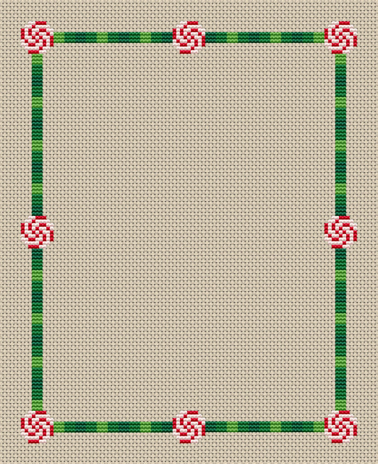 Peppermint Candy Border Cross-stitch, Made-To-Order