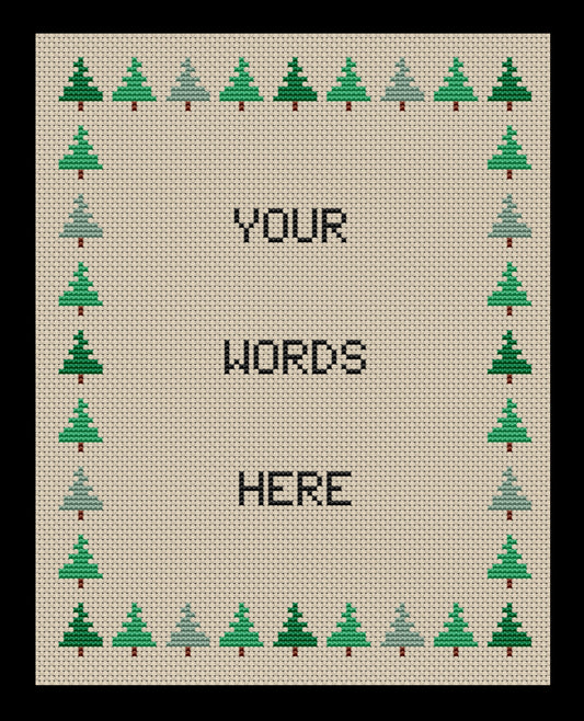 Pine Trees Variation Border Cross-stitch, DIY Kit