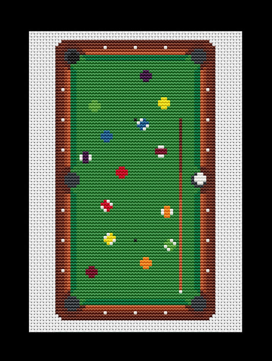 Pool Table Cross-stitch, DIY Kit