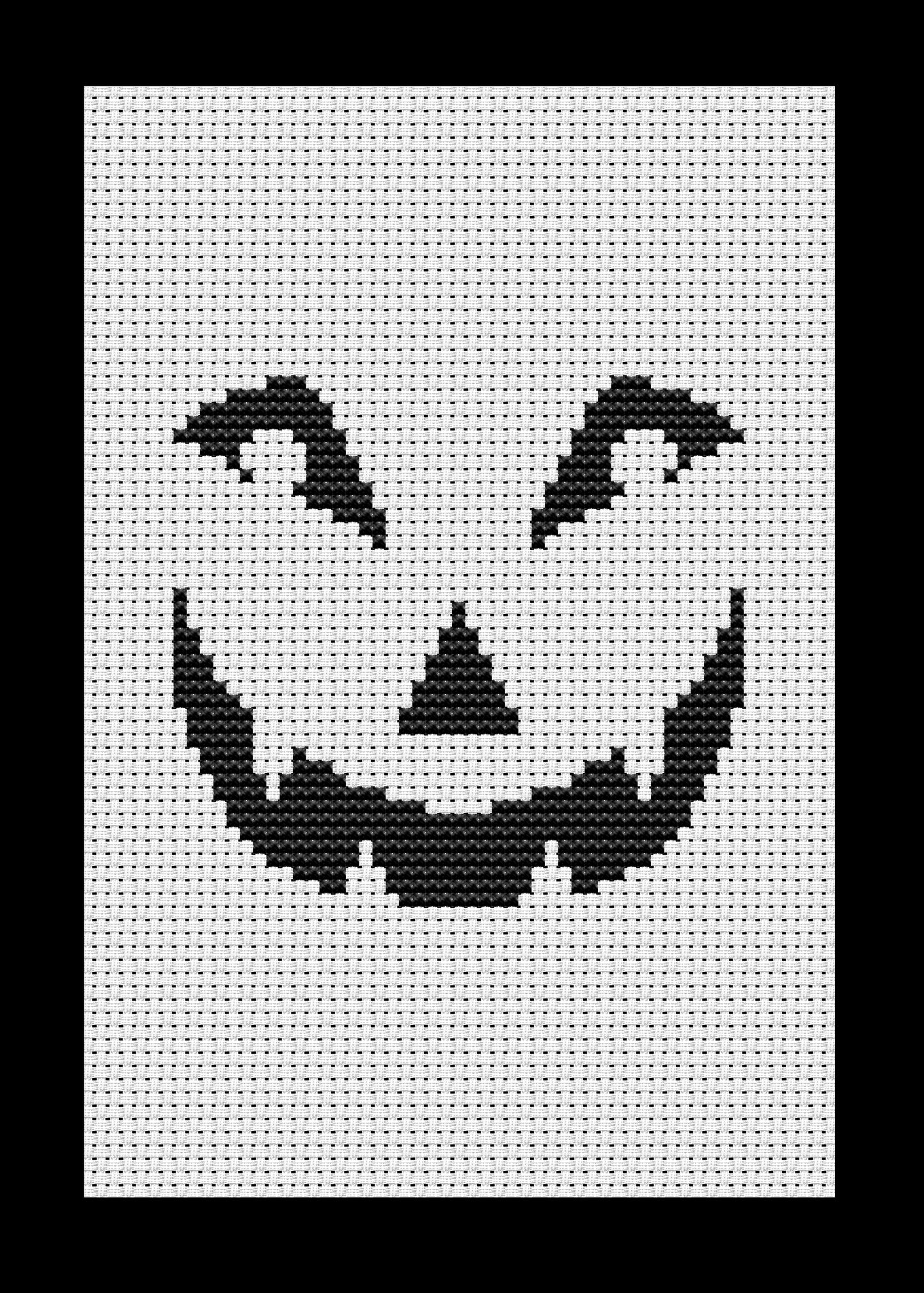Pumpkin Grinning Cross-stitch, Made-to-Order