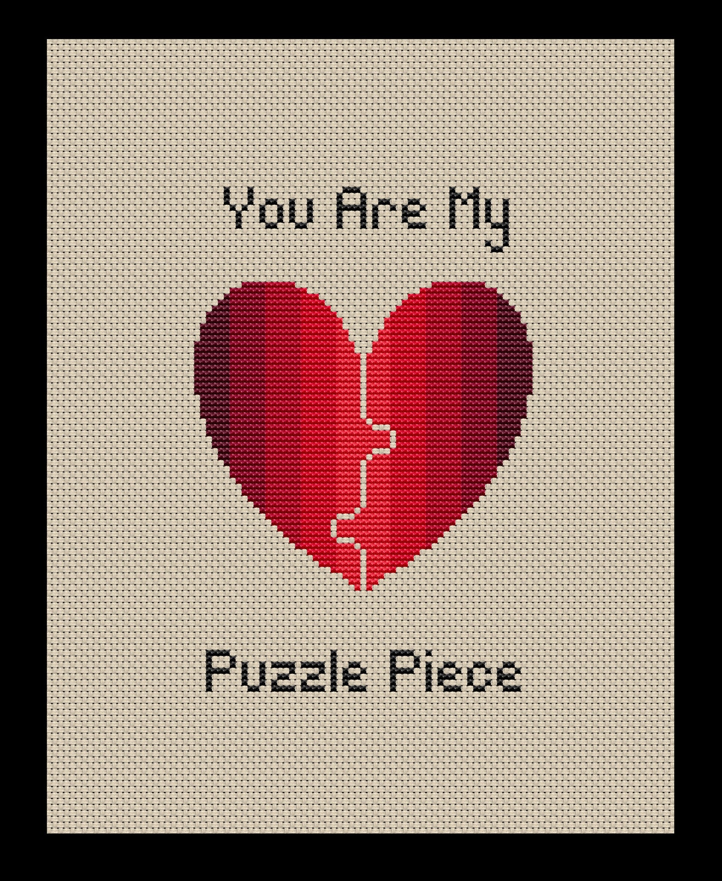 Puzzle Piece Cross-stitch, Made-to-Order