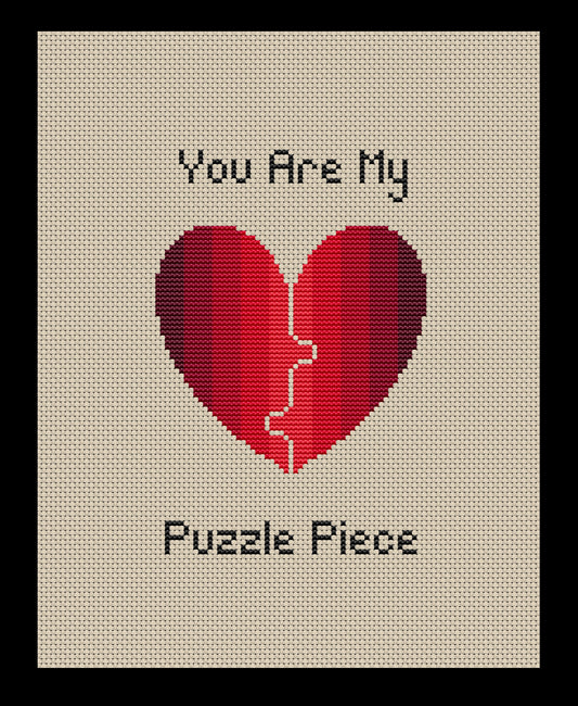 Puzzle Piece Cross-stitch, Made-to-Order