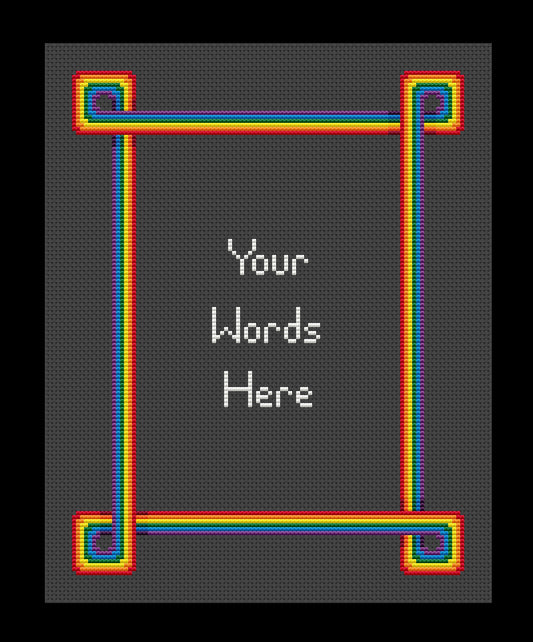 Rainbow Border Cross-stitch, Made-to-Order