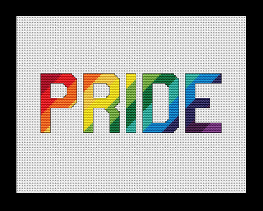 Rainbow Pride Word Cross-stitch, Made-to-Order