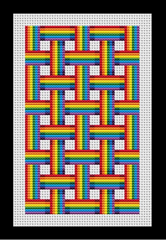 Rainbow Weave Cross-stitch, DIY Kit