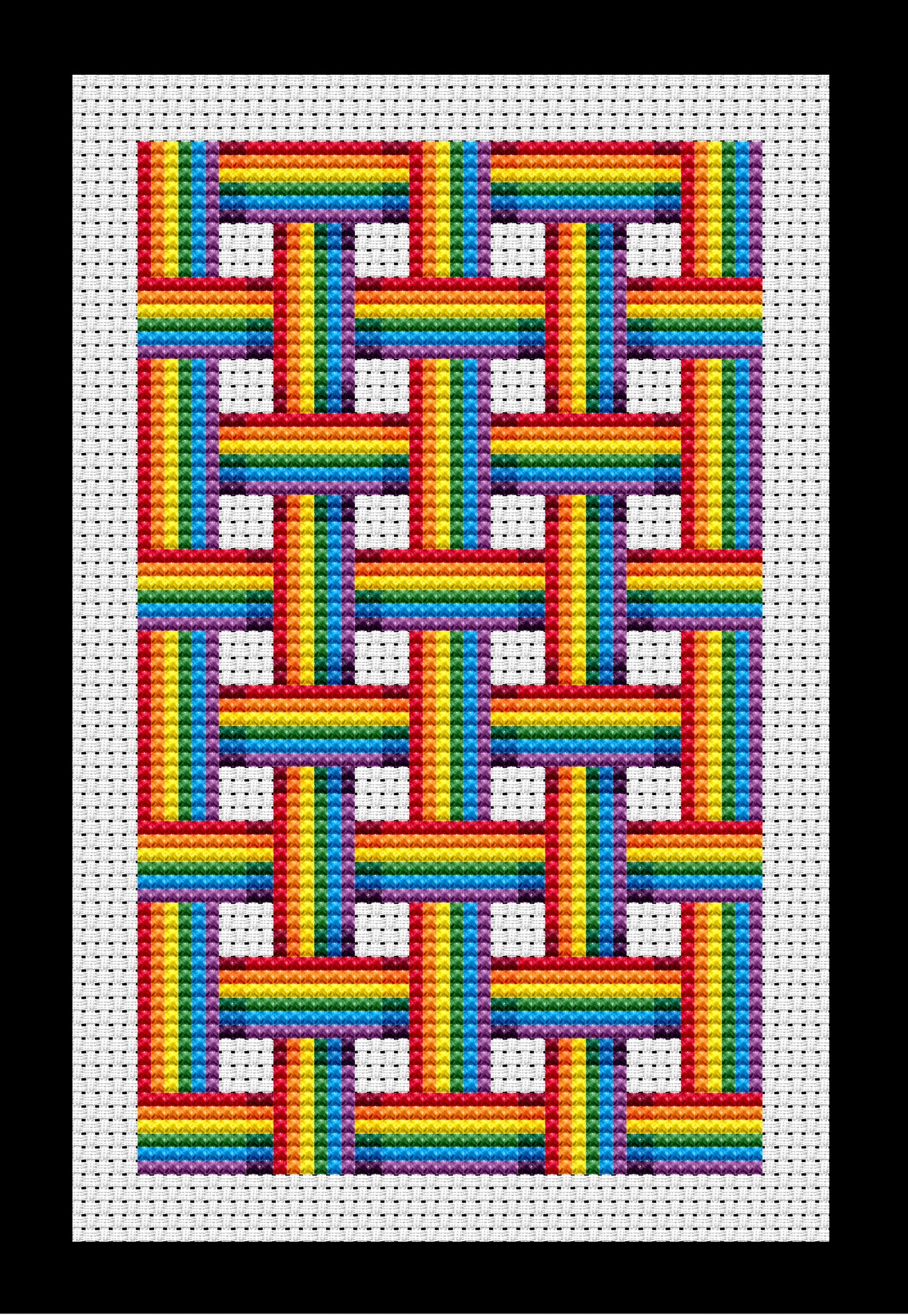 Rainbow Weave Cross-stitch, Made-to-Order