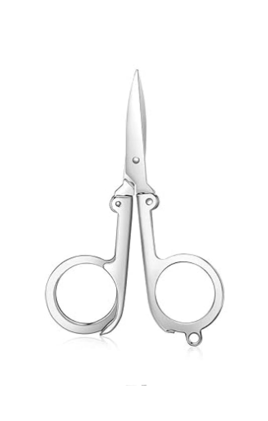 Scissors, 4" x 2.4", Foldable, Stainless Steel. Pack of 5