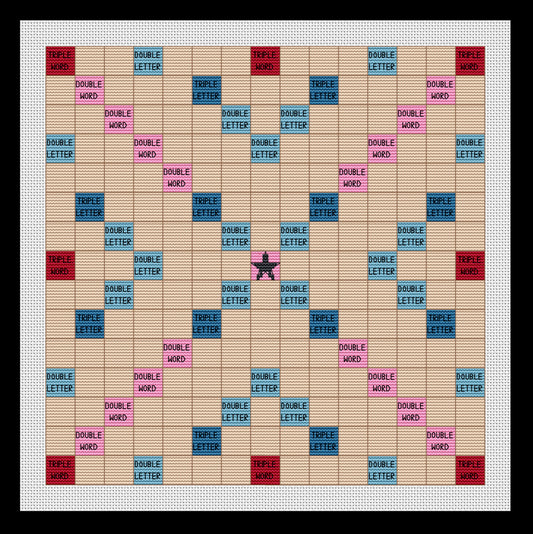Scrabble Game Board Cross-stitch, Made-To-Order