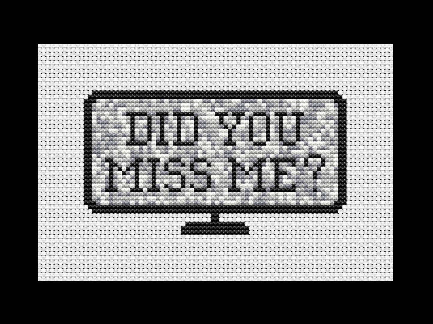 Sherlock Holmes "Did You Miss Me?" TV Cross-stitch, Made-to-Order