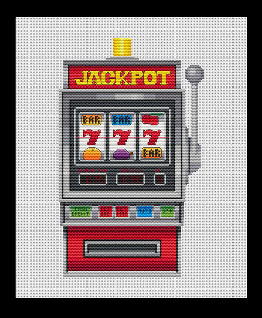 Slot Machine Cross-stitch, DIY Kit